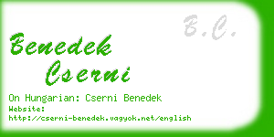 benedek cserni business card